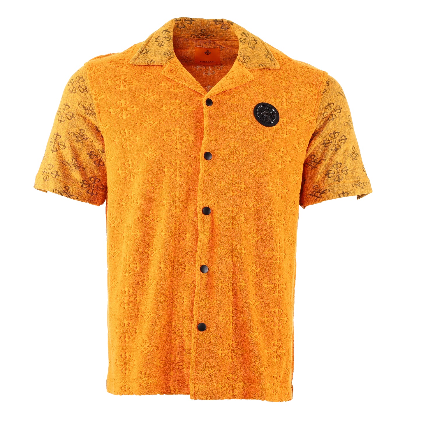 orange cut blouse