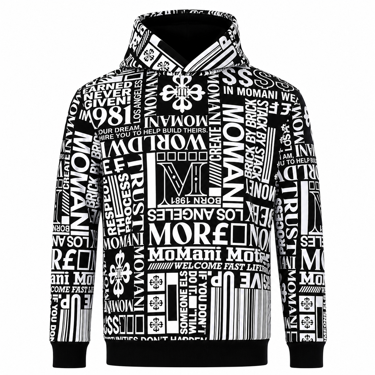 Momani Hoodie All over Puff Print